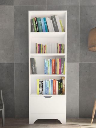 Yeti Mobilya Kuta Kitaplık Kütüphane Çok Amaçlı Dolap Beyaz