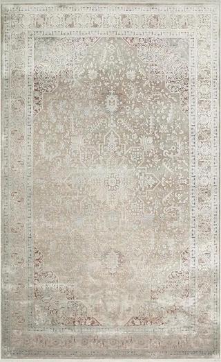Hoom Rugs Babylon BBL 02 Rayon Viskon Eskitme Desenli Gri Vintage Salon Halısı