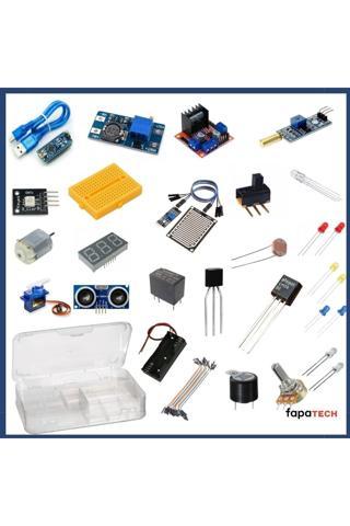 Fapatech Arduino Nano Temel Elektronik Süper Proje Seti - Organizer Kutulu 