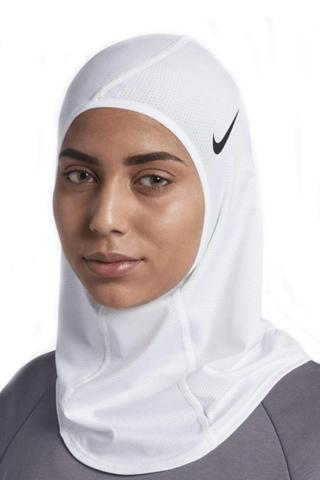 Nike N.000.3533.101 - Pro Hijab 2.0 Sporcu Boneli Kadın Başörtüsü Beyaz M-L