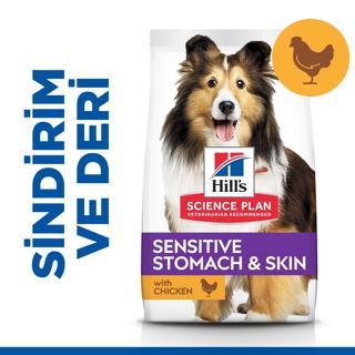 Hill's Science Plan Sensitive Skin & Stomach Yetişkin Orta Irk Tavuklu Köpek Maması 14 KG