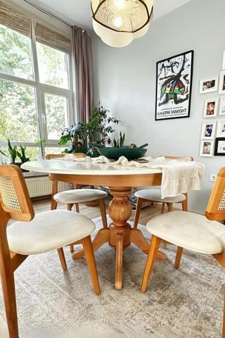 Lindon Baba Ayak Yuvarlak Açılır Masa 90x90