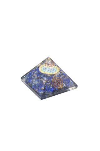 Hakiki Doğal Lapis Lazuli Taşı Orgonit Piramit 175 Gram