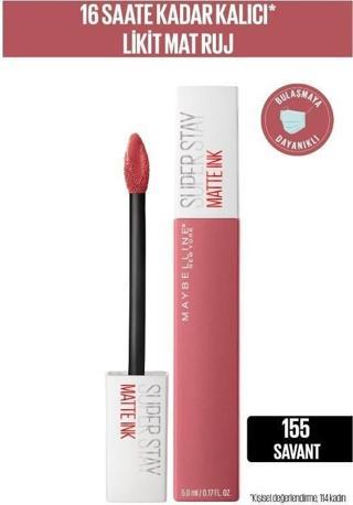 Maybelline New York Super Stay Matte Ink Likit Mat Ruj - 155 Savant - Nude/Pembe