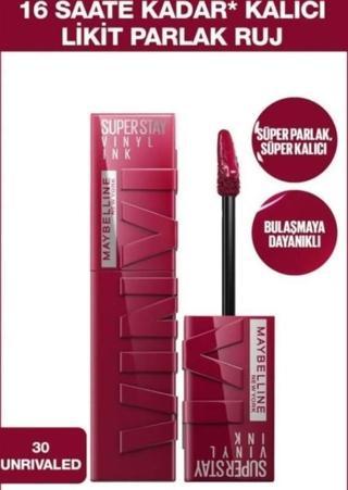 Maybelline New York Super Stay Vinyl Ink Uzun Süre Kalıcı Likit Parlak Ruj 30 Unrivaled