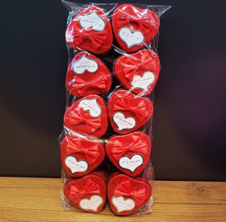 Kırmızı Metal Kalp Hediye Kutusu