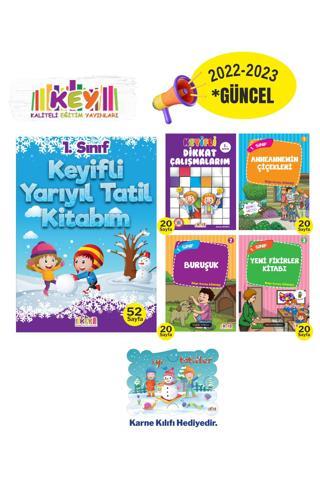 Kaliteli Eğitim Yayınları 1. Sınıf Kış Tatil Keyifli Tatiller 5Kitap - Key Yayınları