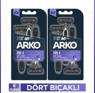 Arko Men Pro4 Dört Bıçaklı Tıraş Bıçağı 6 Adet