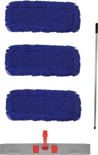 Elcy Yer Temizleme Seti Zincir Dikişli Toz Mopu 80 Cm Orlon Mop Seti Saplı