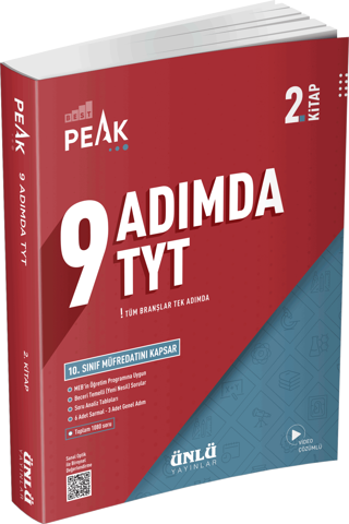 Ünlü Yayınları 9. Sınıf 9 Adımda Tyt Peak 2. Kitap Soru Bankası - Ünlüler Yayınları