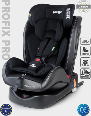 Prego Profix Pro 360 Derece Dönebilen Siyah Isofixli 0-36 kg Oto Koltuğu