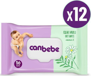 Canbebe Islak Havlu 56 lı x 12 Adet