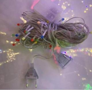 10m 100 Led Damla Uçlu Led Işık Mavi Işık Şeffaf Kablo