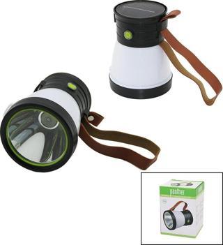 2İN 15W+360°SMDEL FENERİ SOLAR- USB ŞARJ POWERBANK 500LM IŞIK AYARI FLAŞÖR SUNİ DERİ KULP PT-8151 (4401)