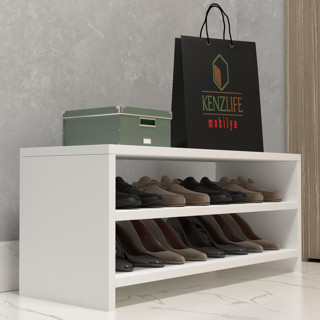 Kenzlife ayakkabılık konevi mat beyaz suntalam 035*080*30 sekiz çift ayakkabı kapasitesi arkalıksız 