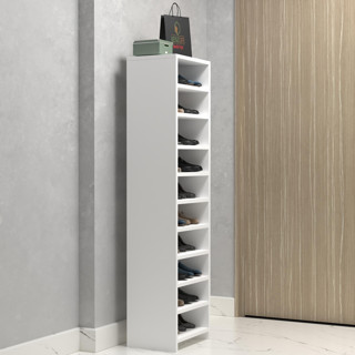 Kenzlife ayakkabılık konevi mat beyaz suntalam 155*040*30 yirmi çift ayakkabı kapasitesi arkalıksız 