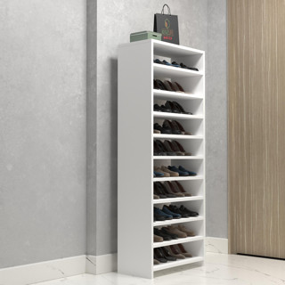 Kenzlife ayakkabılık konevi mat beyaz suntalam 155*060*30 otuz çift ayakkabı kapasitesi arkalıksız 