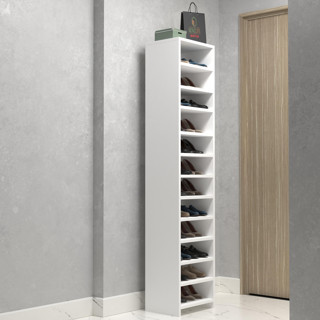 Kenzlife ayakkabılık konevi mat beyaz suntalam 183*040*30 yirmidört çift ayakkabı kapasitesi arkalıksız 