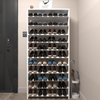 Kenzlife ayakkabılık mısri mat beyaz suntalam 170*080*20 kırkdört çift ayakkabı kapasitesi arkalıksız 