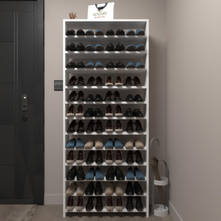 Kenzlife ayakkabılık mısri mat beyaz suntalam 183*080*20 kırksekiz çift ayakkabı kapasitesi arkalıksız 