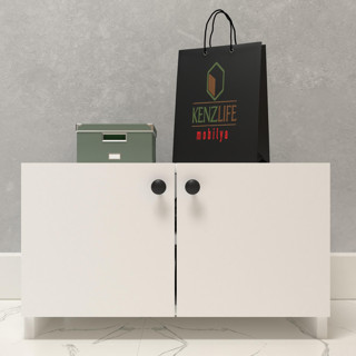 Kenzlife kapaklı ayakkabılık bosnevi mat beyaz suntalam 035*080*30 sekiz çift ayakkabı kapasitesi arkalıksız 