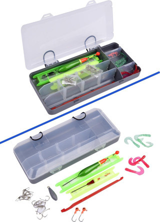 Exent 27 parça Çantalı Aksesuar Seti Silikon Yem Kurşun Fırdöndü Şamandıra Kanca ve Kanca Sökücü