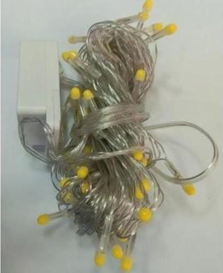 10m 100 Led Damla Uçlu Led Işık Beyaz Işık Şeffaf Kablo