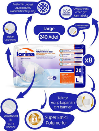 Lorina Bel Bantlı L 30’Lu 8 Paket 240 Adet