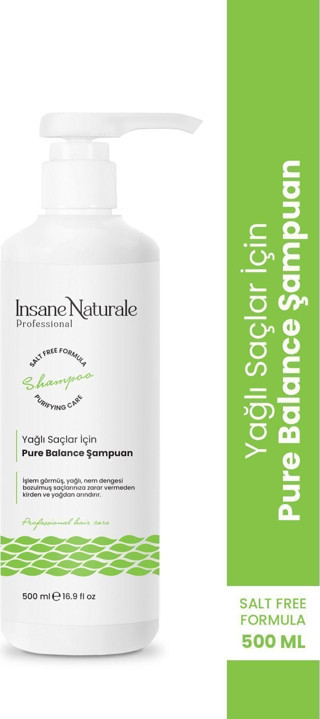 Insane Naturale Yağlı Saçlar İçin Nem Dengeleyici Saç Bakım Şampuan 500 Ml