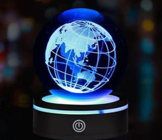 Dünya Tasarımlı Usb li Dönen Cam Küre