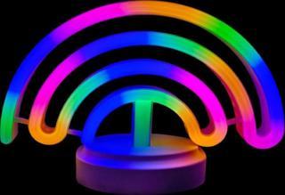 Neon Işıklı Gökkuşağı Masa Gece Lambası Pil ve Usb