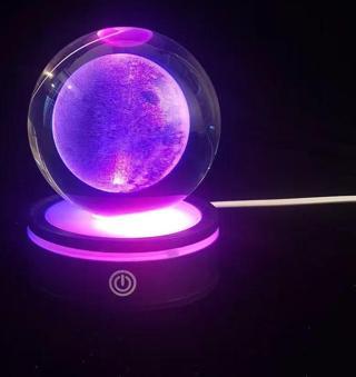 Usb li Plastik Altlıklı Dolunay Dönen Cam Küre