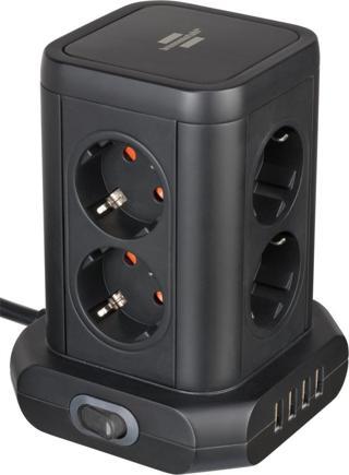 Brennnestuhl Premium Serisi Masa Üstü 8 Soketli 4 USB li Kulesi 2 Metre Kablolu Priz