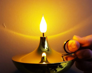 Büro Ev Ofis Hediyesi için Pilli Dekoratif Gold Mum Lamba