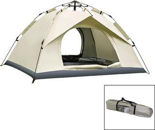 KREM - ÇİFT ASTARLI OTOMATİK KAMP ÇADIR 200X200X135CM AC-6635 (2818)