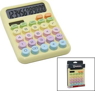 PİLLİ - GÜNEŞ ENERJİLİ DAKTİLO TUŞ MODEL=RENKLİ 12 HANELİ HESAP MAKİNESİ 16X12X2CM 162GR (2818)