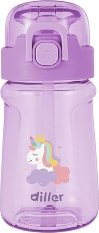 Diller Tritan Pipetli Çocuk Matara Mor 550 ml