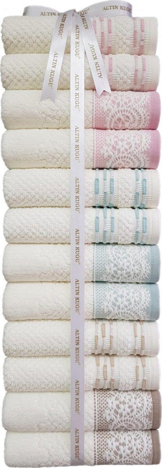 Özdilek Evony Bronie Havlu 12 Adet - Mint Bej Pudra