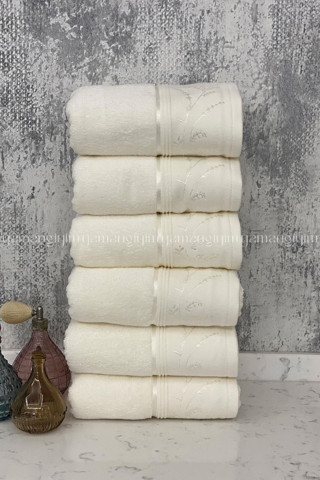 Özdilek Ditsy El-Yüz Havlusu 6 Adet-Krem