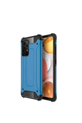 Coverzone Galaxy A52 Kılıf Shockproof Slikon Zırh Mavi