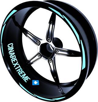 3 Parça Tasarımlı Nane Yeşili Jant Şeridi Sticker Çınar Extreme 