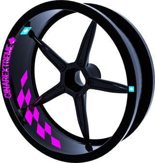 Gp Flag Damalı Gül Pembesi İç Jant Şeridi Sticker Çınar Extreme 