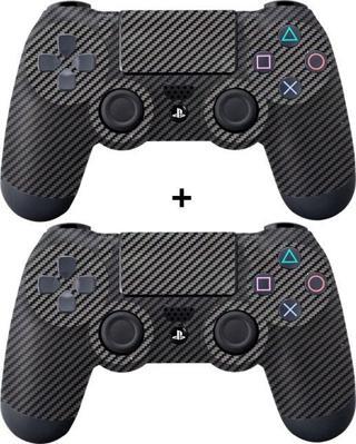 PS 4 Siyah Carbon Fiber DualShock Kol Kaplama 2 Adet Çınar Extreme 