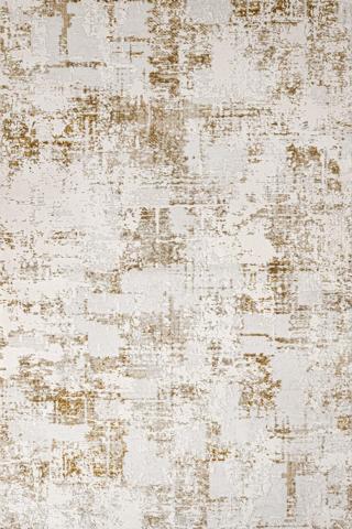 Gold Modern Etnik Desenli Pamuk Makinada Yıkanabilir Hav Toz Vermez Leke Tutmayan Kaymaz Taban Dijital Makine Baskı Salon Yolluk Mutfak Halı