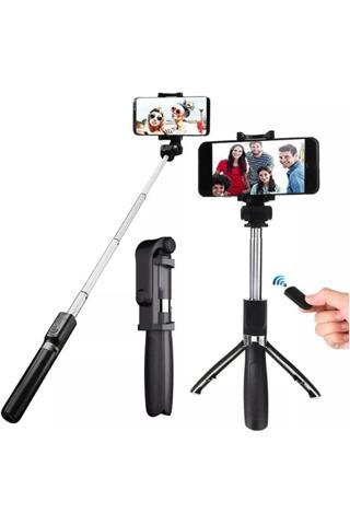 Coverzone Bluetooth Destekli Selfie Çubuğu Tripod - Monopod Selfie Stick Uzaktan Kumandalı Fonksiyonel Sy-l01