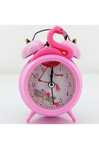 Coverzone Flamingo 3d Işıklı Alarmlı Pilli 11 Cm Masa Çalar Saati