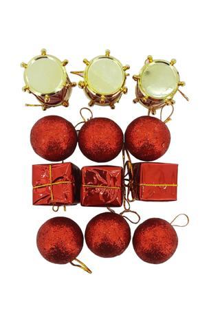 Coverzone Yılbaşı için Süs Yılbaşı Ağacı Süsü Noel Çam Ağacı Süsü 10 Parça Renkli Set