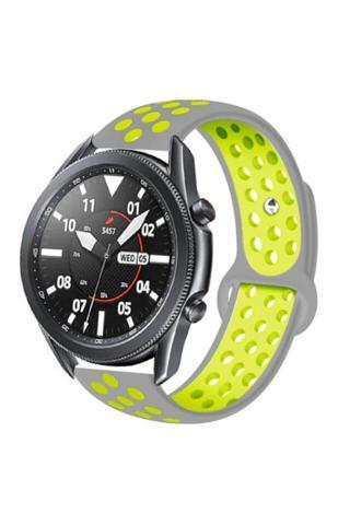 Coverzone Griö Sarı Galaxy Watch 3 45mm Delikli Spor Akıllı Saat Kordon
