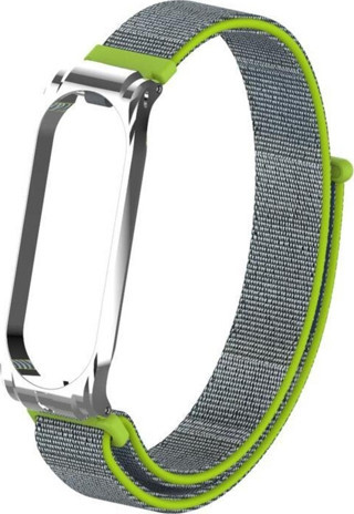 Coverzone Xiaomi Mi Band 3 Ile Uyumlu Saat Kayışı Hasır Örme Metal Çerçeve Kordon Kayış Fıstık Yeşili