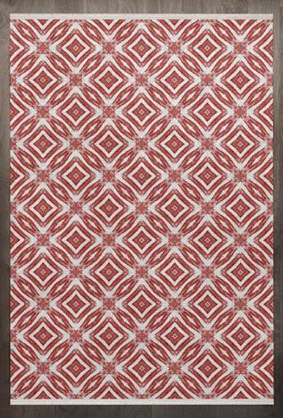  Geometrik Kırmızı Pamuk Dikdörtgen Modern Desenli Pamuk Makinada Yıkanabilir Hav Toz Vermez Leke Tutmayan Kaymaz Taban Dijital Makine Baskı Salon Yolluk Mutfak Halı